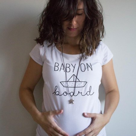 Camiseta embarazada Baby on board de Maminébaba