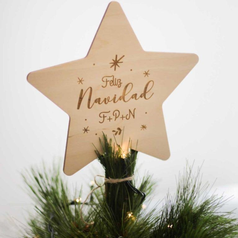 Estrella para el árbol de navidad personalizada
