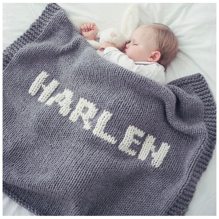 Mantitas de lana para bebé personalizadas